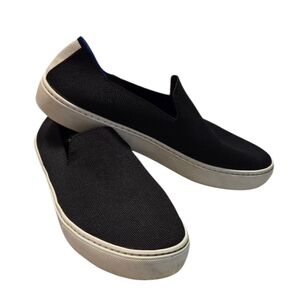 Rothy's Black Slip-On Sneakers with White Soles